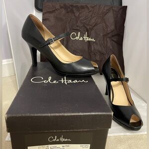 Cole Haan x Nike Air. Size 10. Black leather mary-jane peep-toe